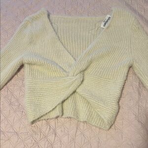 No Boundaries Cream V-Neck Sweater